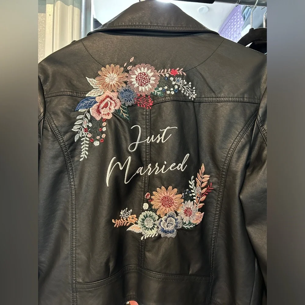 Vegan Leather Moto Jacket for the Bride - Picture 3 of 3